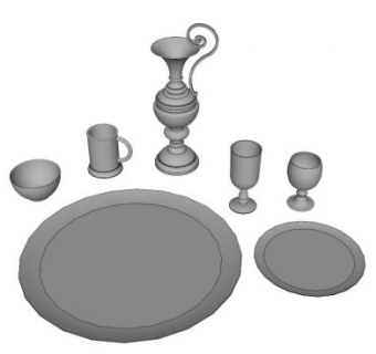 文艺复兴白镴盘子SU模型下载_sketchup草图大师SKP模型