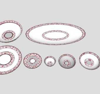 春天餐具SU模型下载_sketchup草图大师SKP模型