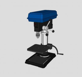 柱式钻床的SU模型设计_su模型下载 草图大师模型_SKP模型