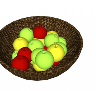 水果苹果筐SU模型下载_sketchup草图大师SKP模型