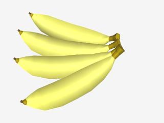 水果黄色<em>香蕉</em>SU模型下载_sketchup草图大师SKP模型