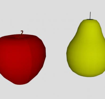 苹果梨水果SU模型下载_sketchup草图大师SKP模型