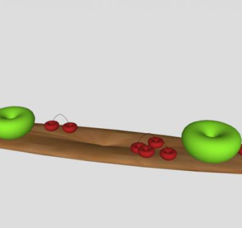 实木水果盘SU模型下载_sketchup草图大师SKP模型