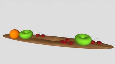 实木水果盘SU模型下载_sketchup草图大师SKP模型