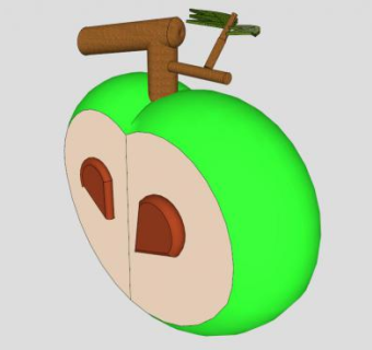 青苹果植物水果SU模型下载_sketchup草图大师SKP模型