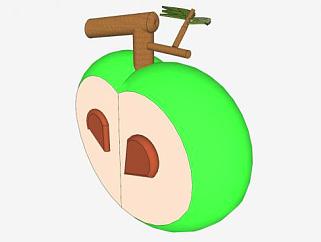 <em>青</em>苹果植物水果SU模型下载_sketchup草图大师SKP模型
