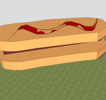 大热狗加番茄酱SU模型下载_sketchup草图大师SKP模型