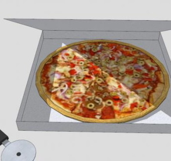 披萨食品SU模型下载_sketchup草图大师SKP模型