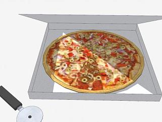 披萨<em>食品</em>SU模型下载_sketchup草图大师SKP模型