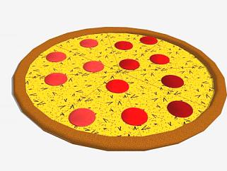 意大利香肠披萨SU模型下载_sketchup草图大师SKP模型