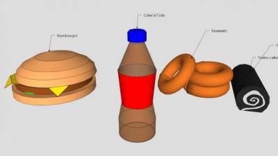 美味食物SU模型下载_sketchup草图大师SKP模型