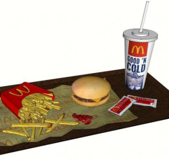 麦当劳芝士汉堡SU模型下载_sketchup草图大师SKP模型