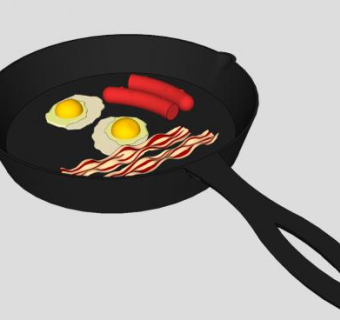 早餐鸡蛋火腿SU模型下载_sketchup草图大师SKP模型