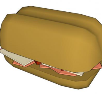 食物汉堡包SU模型下载_sketchup草图大师SKP模型