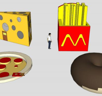 巨大食品食物SU模型下载_sketchup草图大师SKP模型
