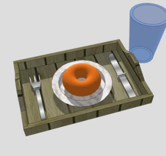 甜甜圈餐盘SU模型下载_sketchup草图大师SKP模型