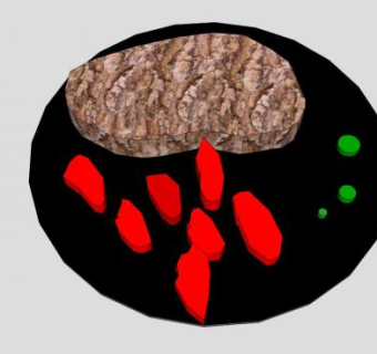 美味食物盘鸡排SU模型下载_sketchup草图大师SKP模型