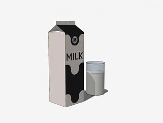 牛奶盒纸箱SU<em>模型</em>下载_sketchup草图大师SKP<em>模型</em>