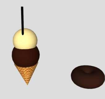 冰淇淋甜甜圈SU模型下载_sketchup草图大师SKP模型