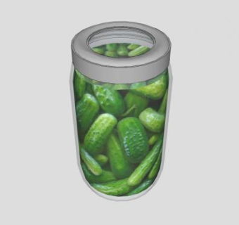 玻璃罐腌黄瓜SU模型下载_sketchup草图大师SKP模型