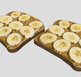 香蕉切片花生酱面包SU模型下载_sketchup草图大师SKP模型