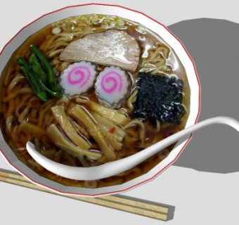食品碗拉面SU模型下载_sketchup草图大师SKP模型