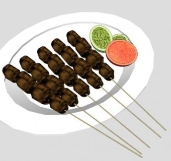 印尼食品SU模型下载_sketchup草图大师SKP模型