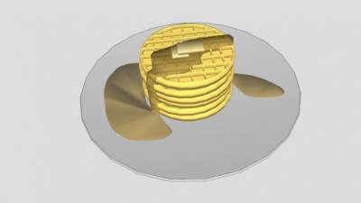 堆黄金华夫饼干SU模型下载_sketchup草图大师SKP模型