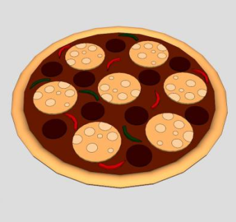 西红柿酱披萨SU模型下载_sketchup草图大师SKP模型