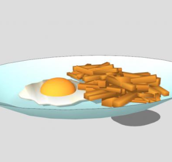 炸鸡蛋土豆SU模型下载_sketchup草图大师SKP模型