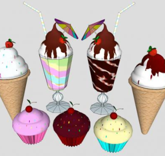 食品冰淇淋SU模型下载_sketchup草图大师SKP模型