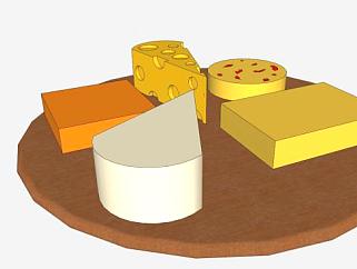 金黄奶酪食品SU模型下载_sketchup草图大师SKP模型