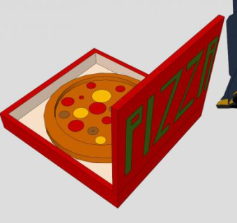 盒子披萨SU模型下载_sketchup草图大师SKP模型