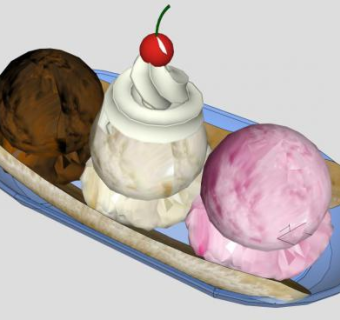 香蕉冰淇淋SU模型下载_sketchup草图大师SKP模型