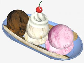 香蕉冰淇淋SU模型下载_sketchup草图大师SKP模型