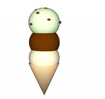 冰淇淋甜筒SU模型下载_sketchup草图大师SKP模型