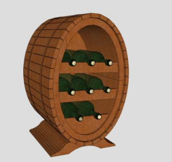 酒窖葡萄酒SU模型下载_sketchup草图大师SKP模型