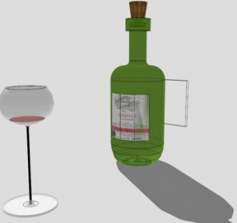 红酒酒水玻璃杯SU模型下载_sketchup草图大师SKP模型