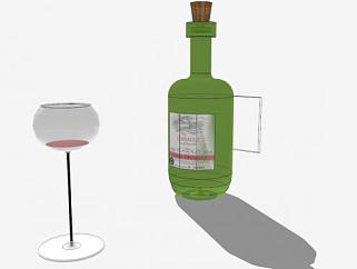 红酒酒水玻璃杯SU模型下载_sketchup草图大师SKP模型