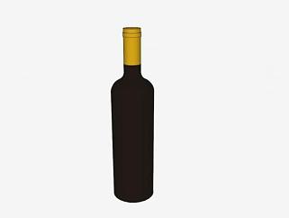 波尔多红酒酒瓶SU模型下载_sketchup草图大师SKP模型