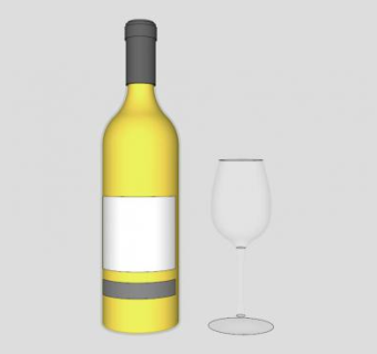 白葡萄酒玻璃SU模型下载_sketchup草图大师SKP模型