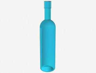 蓝色酒水瓶SU模型下载_sketchup草图大师SKP模型