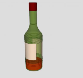 酒水红酒酒瓶SU模型下载_sketchup草图大师SKP模型