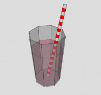 八角形酒杯酒水SU模型下载_sketchup草图大师SKP模型