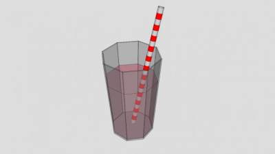 八角形酒杯酒水SU模型下载_sketchup草图大师SKP模型