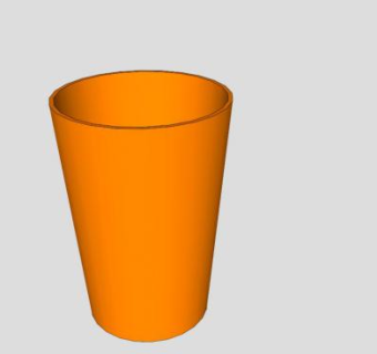 橘黄色水杯SU模型下载_sketchup草图大师SKP模型