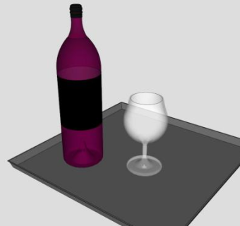 红酒杯酒盘SU模型下载_sketchup草图大师SKP模型