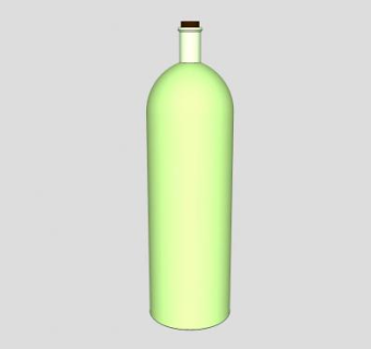 绿色酒瓶酒水SU模型下载_sketchup草图大师SKP模型