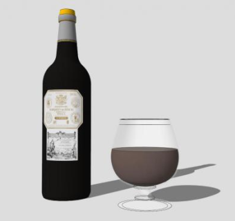 西班牙酒玻璃杯SU模型下载_sketchup草图大师SKP模型