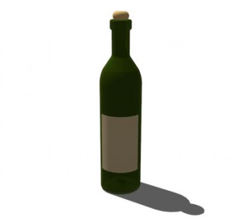 绿色酒瓶标签SU模型下载_sketchup草图大师SKP模型